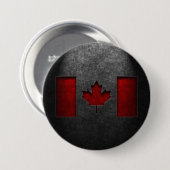 Badge Rond 7,6 Cm Texture de la pierre du drapeau canadien (Devant & derrière)