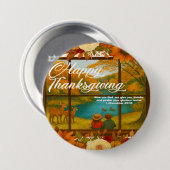 Badge Rond 7,6 Cm Thanksgiving Button (Devant & derrière)