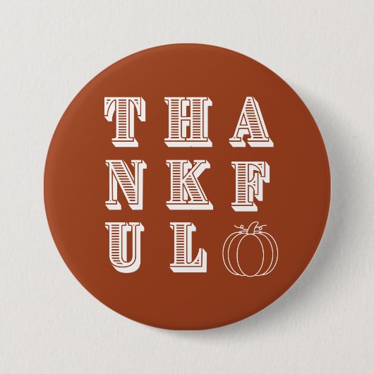 Badge Rond 7,6 Cm Thanksgiving en terre cuite (Devant)