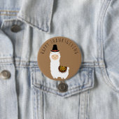 Badge Rond 7,6 Cm Thanksgiving Llama (En situation)