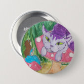 Badge Rond 7,6 Cm Thé avec le chat Cheshire (Devant & derrière)