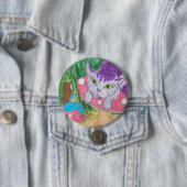 Badge Rond 7,6 Cm Thé avec le chat Cheshire (En situation)