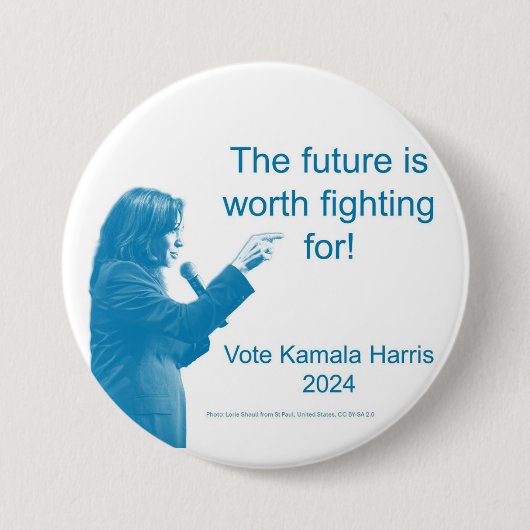 Badge Rond 7,6 Cm The Future is Worth it - Kamala Harris Button (Devant)