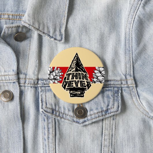 Badge Rond 7,6 Cm Thin Eye Button (En situation)