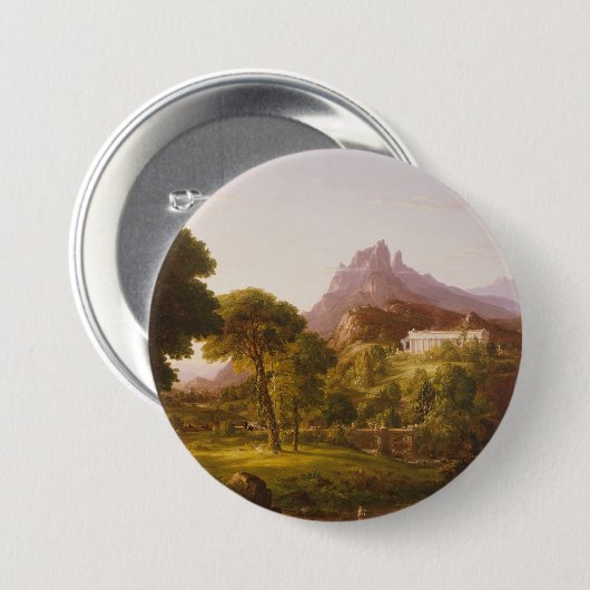 Badge Rond 7,6 Cm Thomas Cole  Rêve d'Arcadie (Devant & derrière)