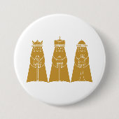 Badge Rond 7,6 Cm Three Wise Men Modern Nativity Kings (Devant)