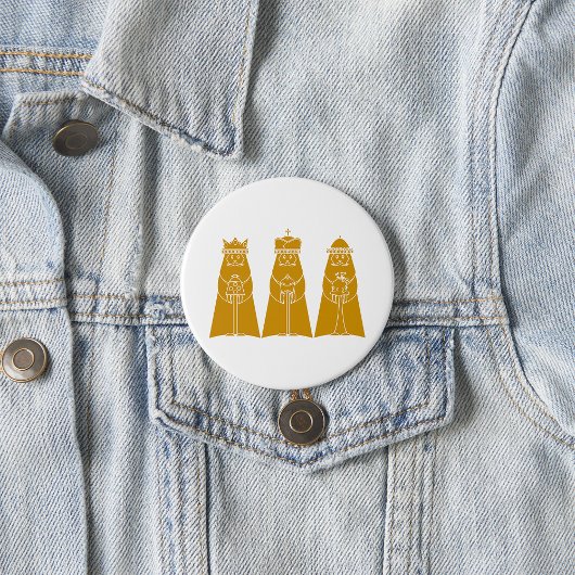 Badge Rond 7,6 Cm Three Wise Men Modern Nativity Kings