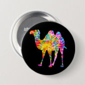 BADGE ROND 7,6 CM TIE DYE CAMEL (Devant & derrière)