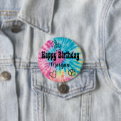 Badge Rond 7,6 Cm Tie Dye fête d'anniversaire (En situation)