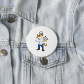 Badge Rond 7,6 Cm Tiger Cook Chef hat Platter (En situation)