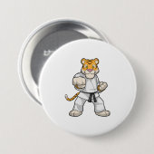 Badge Rond 7,6 Cm Tiger dans les arts martiaux Karate (Devant & derrière)