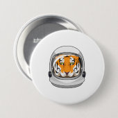 Badge Rond 7,6 Cm Tiger en astronaute avec casque (Devant & derrière)