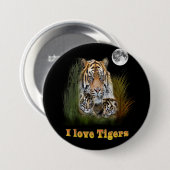 Badge Rond 7,6 Cm Tigre (Devant & derrière)