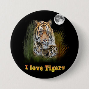 Badge Rond 7,6 Cm Tigre
