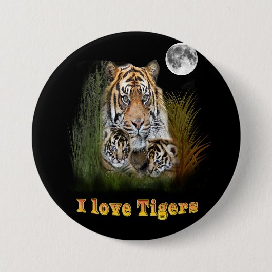 Badge Rond 7,6 Cm Tigre (Devant)