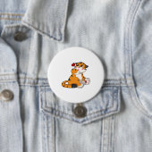 Badge Rond 7,6 Cm Tigre avec coeur (En situation)