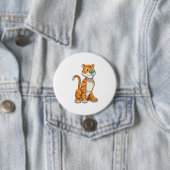 Badge Rond 7,6 Cm Tigre avec papillon (En situation)