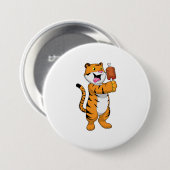 Badge Rond 7,6 Cm Tigre avec viande (Devant & derrière)