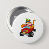 Badge Rond 7,6 Cm Tigre avec voiture (Devant & derrière)