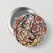 Badge Rond 7,6 Cm Tigre blanc (Devant & derrière)