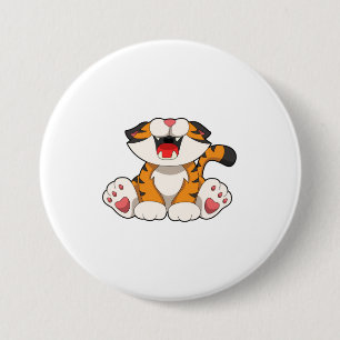 Badge Rond 7,6 Cm Tigre rougissant