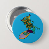 Badge Rond 7,6 Cm Tiki Surfer (Devant & derrière)