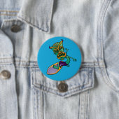 Badge Rond 7,6 Cm Tiki Surfer (En situation)