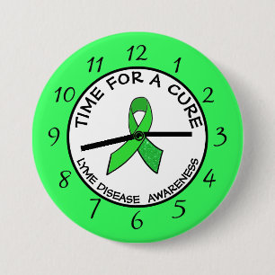 Badge Rond 7,6 Cm Time for a Cure Lime Awareness Ribbon Stickers