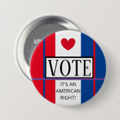 Badge Rond 7,6 Cm Time to VOTE! (Devant & derrière)