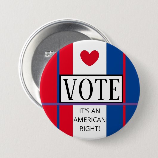 Badge Rond 7,6 Cm Time to VOTE! (Devant & derrière)