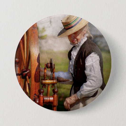 Badge Rond 7,6 Cm - Tissant - la grande roue de couture continuent à (Devant)