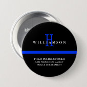 Badge Rond 7,6 Cm Titre personnel fait sur commande mince de Blue (Devant & derrière)