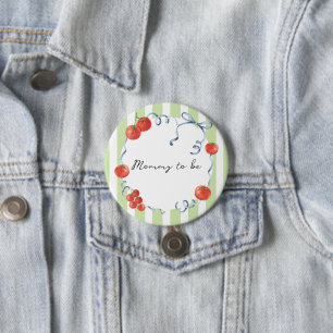 Badge Rond 7,6 Cm Tomate aquarelle Baby shower Maman future