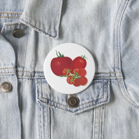 Badge Rond 7,6 Cm Tomates rouges mûres (En situation)