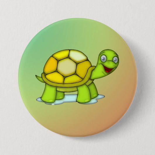 Badge Rond 7,6 Cm Tortue (Devant)
