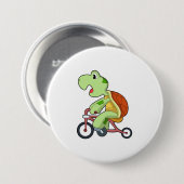 Badge Rond 7,6 Cm Tortue à vélo (Devant & derrière)