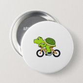 Badge Rond 7,6 Cm Tortue avec vélo.PNG (Devant & derrière)