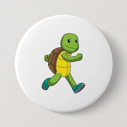 Badge Rond 7,6 Cm Tortue en course (Devant)