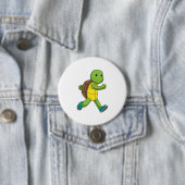 Badge Rond 7,6 Cm Tortue en course (En situation)