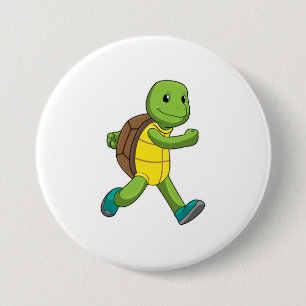 Badge Rond 7,6 Cm Tortue en course