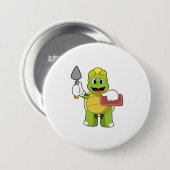 Badge Rond 7,6 Cm Tortue en mason avec pierre (Devant & derrière)