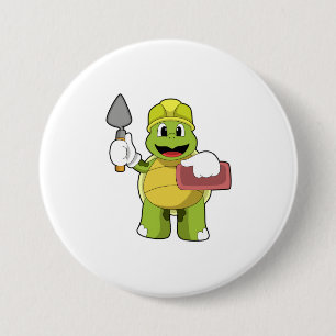 Badge Rond 7,6 Cm Tortue en mason avec pierre