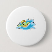 Badge Rond 7,6 Cm Tortue en nage dans l'eau (Devant)