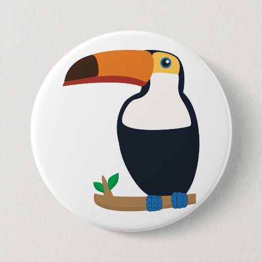Badge Rond 7,6 Cm Toucan (Devant)