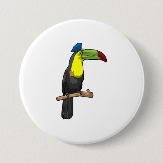 Badge Rond 7,6 Cm Toucan en tant que policier (Devant)