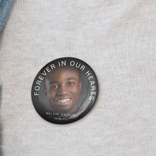 Badge Rond 7,6 Cm Toujours dans nos coeurs Funérailles commémorati