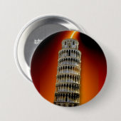 Badge Rond 7,6 Cm Tour de Pise (Devant & derrière)