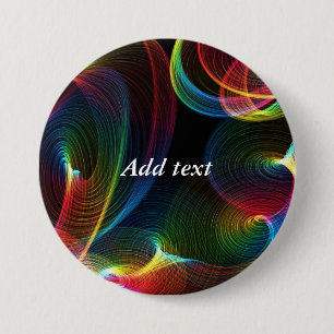 Badge Rond 7,6 Cm Tourbillons abstraits modèle coloré
