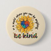 Badge Rond 7,6 Cm Tournesol autiste (Devant)