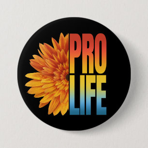 BADGE ROND 7,6 CM TOURNESOL PRO VIE